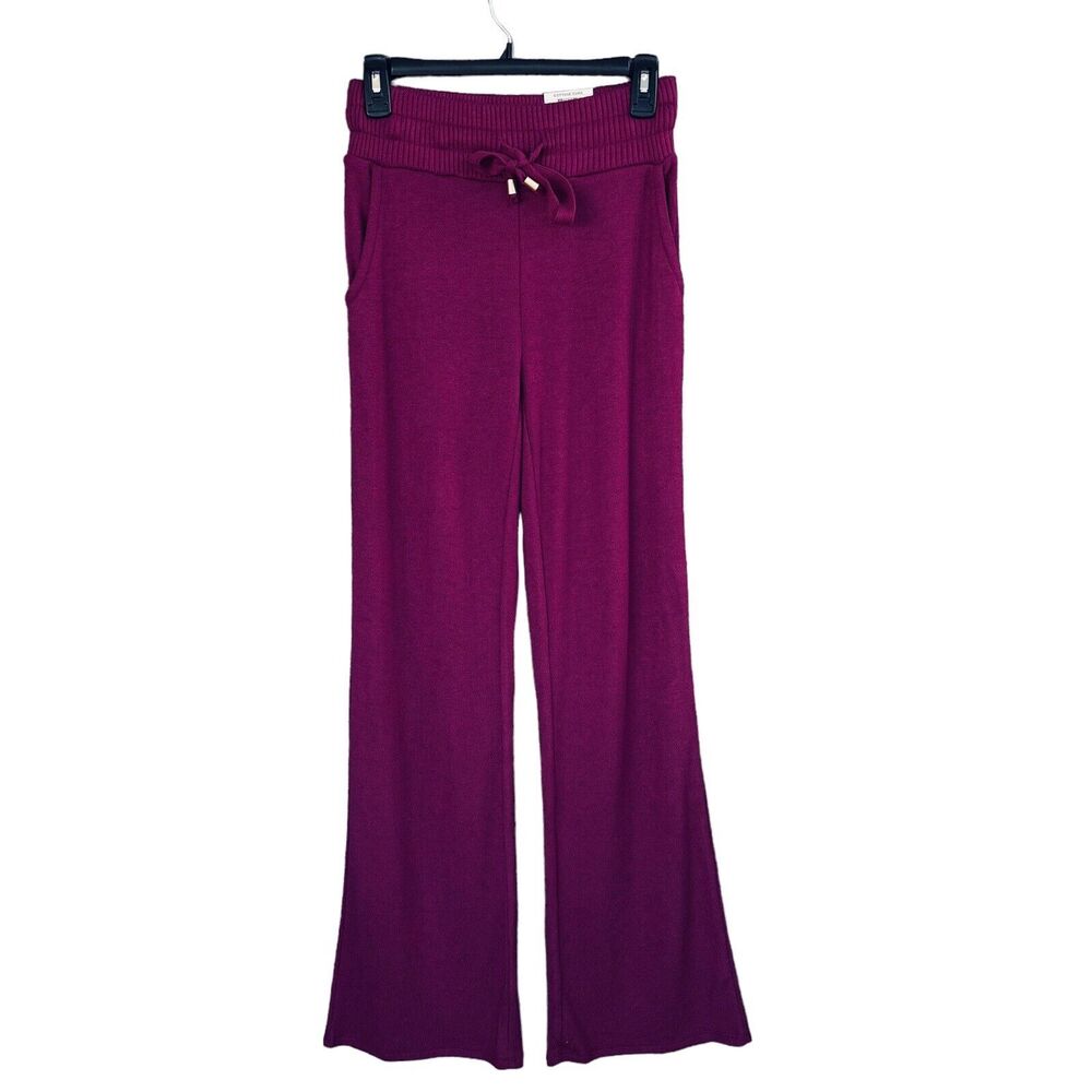 INC X-Small Flare Knit Sweater Pants Pockets Stretch Autumn Berry Magenta New